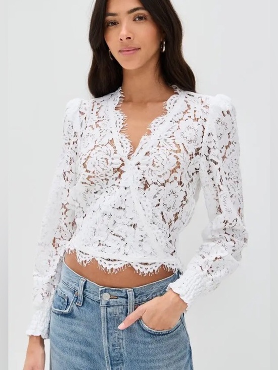 Generation Love Tops - GENERATION LOVE Kairi Lace Wrap womens Blouse size XL cottage core NWT